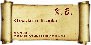 Klopstein Bianka névjegykártya
